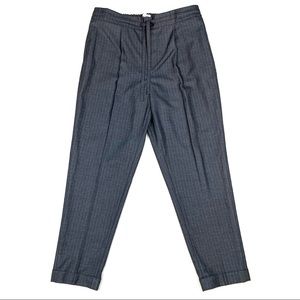R Label The Reset Sz XL Gray Jogger Trouser Flannel Crop Pant Pinstripe X-large